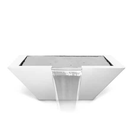 The Outdoor Plus 36 Square Maya Water Bowl - Powder Coated Metal - White - OPT-36SQPCWO-WHT